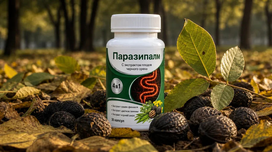 Паразипалм и плоды чёрного ореха